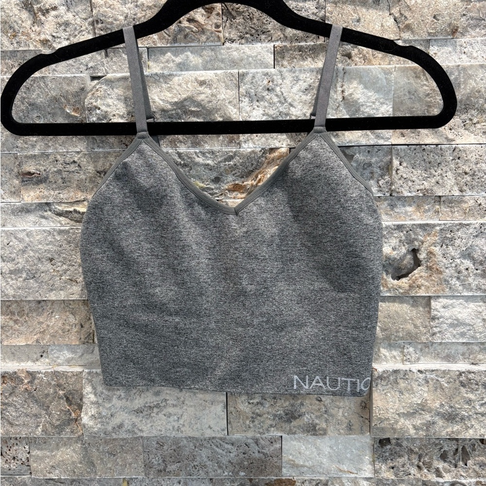Nautica Women's Gray Crop Top/sports bra‎